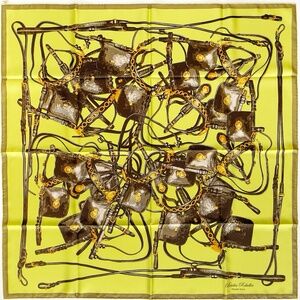 NWT  Hermes Scarf Carré 90  “Brides Rebelles” in Green